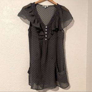 Daniel Rainn Women's Gray Polka‎ Dot Shirt Size Medium